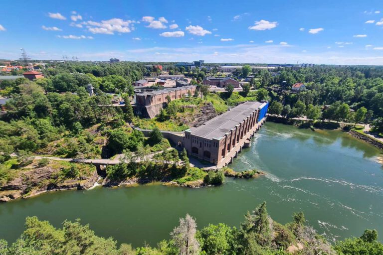 Wasserkraftwerk von oben